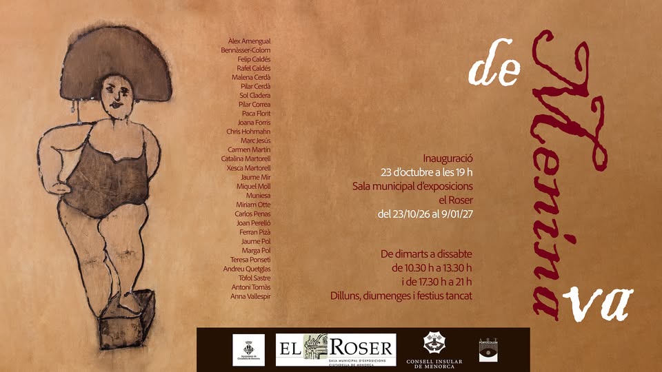 Afișul expoziției DeMeninaVa, Sala del Roser, Ciutadella, 23 octombrie 2026 – 9 ianuarie 2027